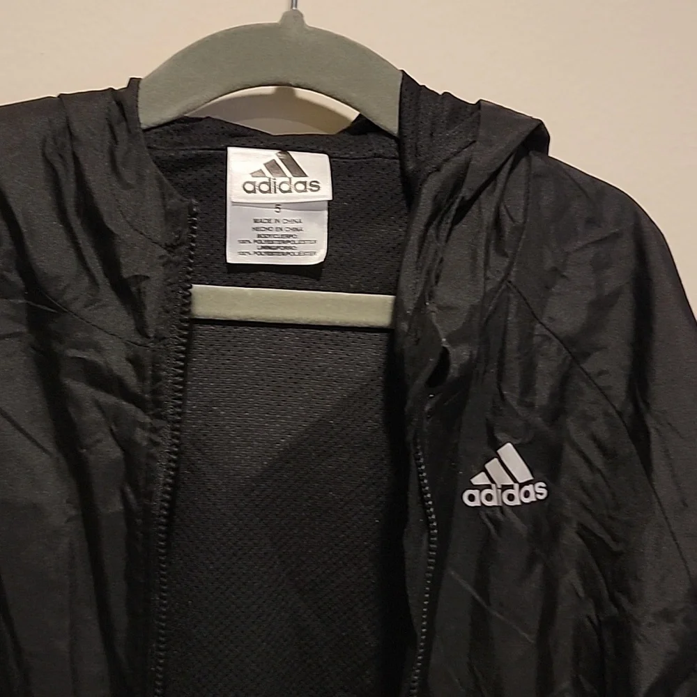 Adidas Black Jacket Size 5t black with 3 stripe